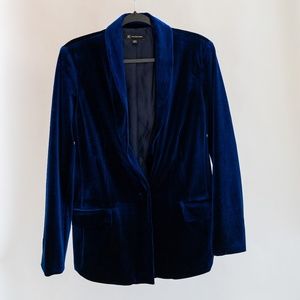 Macy's International Concepts Navy Blue Velvet Blazer